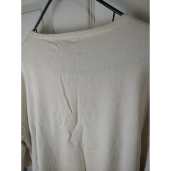 Koret Cream 3/4 Sleeve Geometric Knit Open Cardigan. Size 3X - Picture 9 of 10